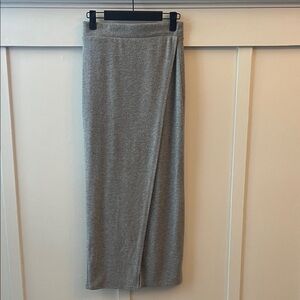 Bordeaux Classic Gray Wrap-Front Midi Skirt - Women